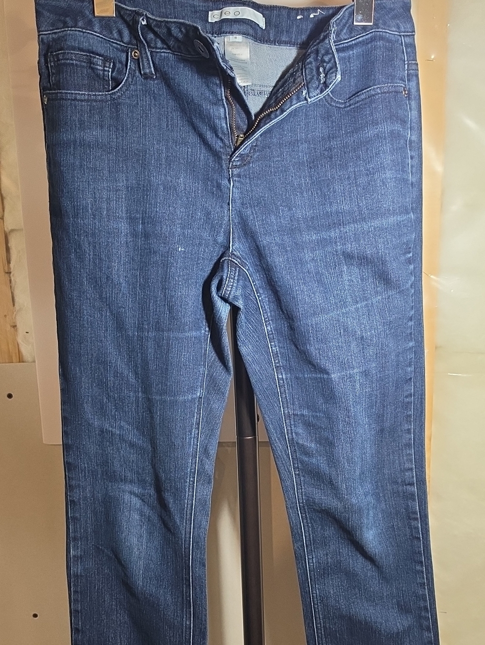 cleo Women's Slim Straight Jeans in Dark Blue Denim